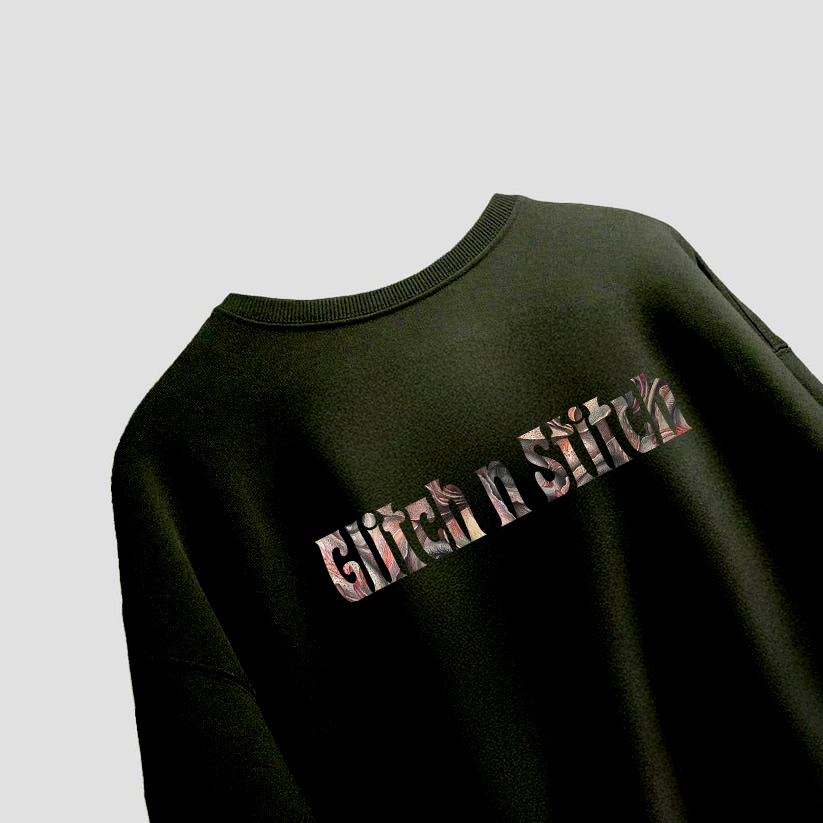 "Glitch n Stitch Surreal Eyebloom Oversized Tee"