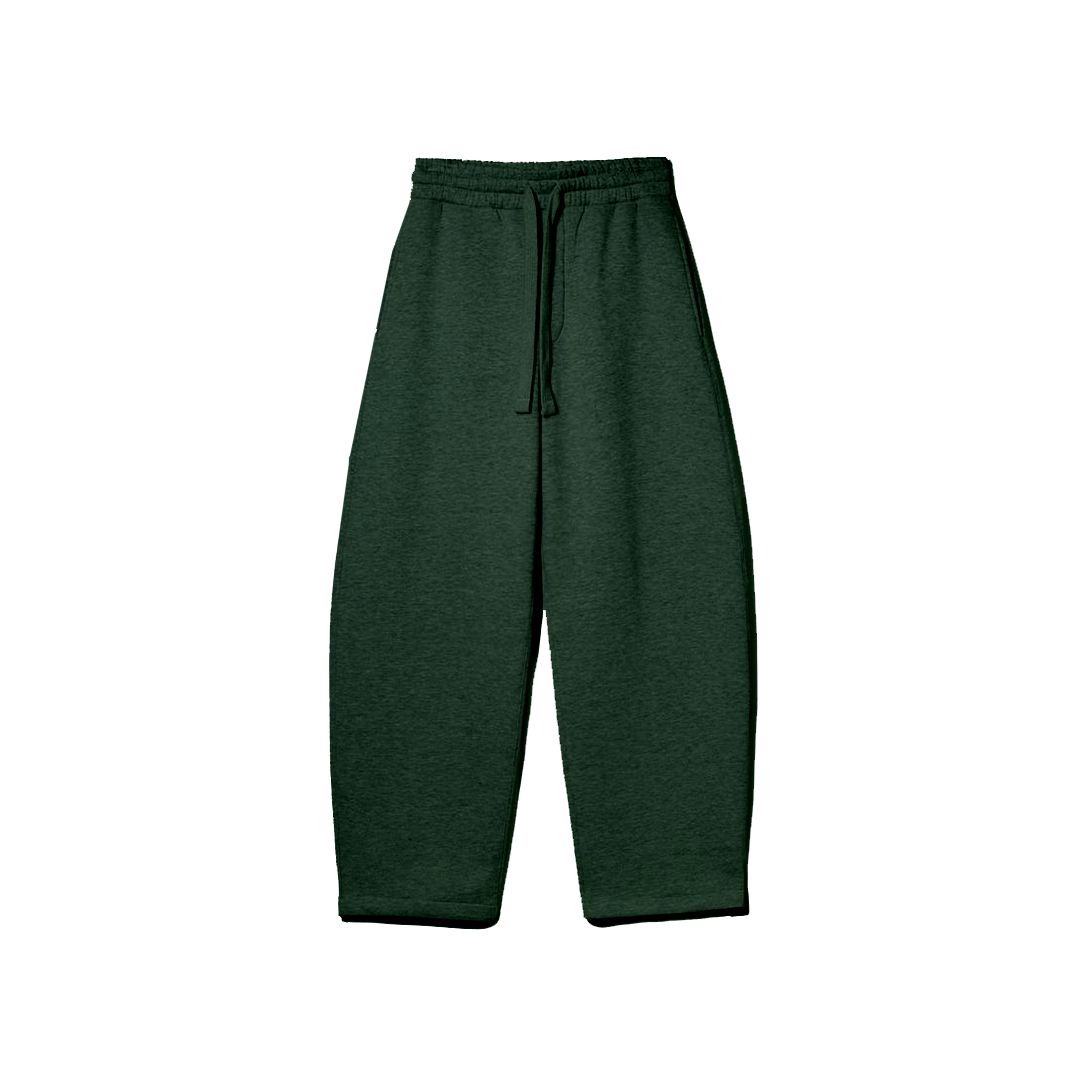 Forest Green Oversized Fleece Sweatpants for Men – Heavyweight Streetwear Joggers