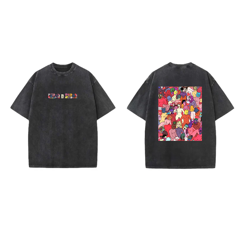 "Glitch Carnival" Oversized Graphic Tee – by Glitch a Stitch