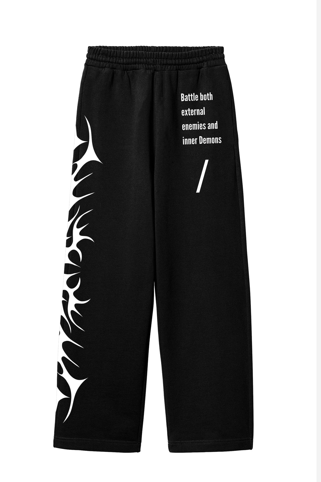 Black Gothic Graphic Sweatpants – Spider, Phoenix & Tribal Symbol Print
