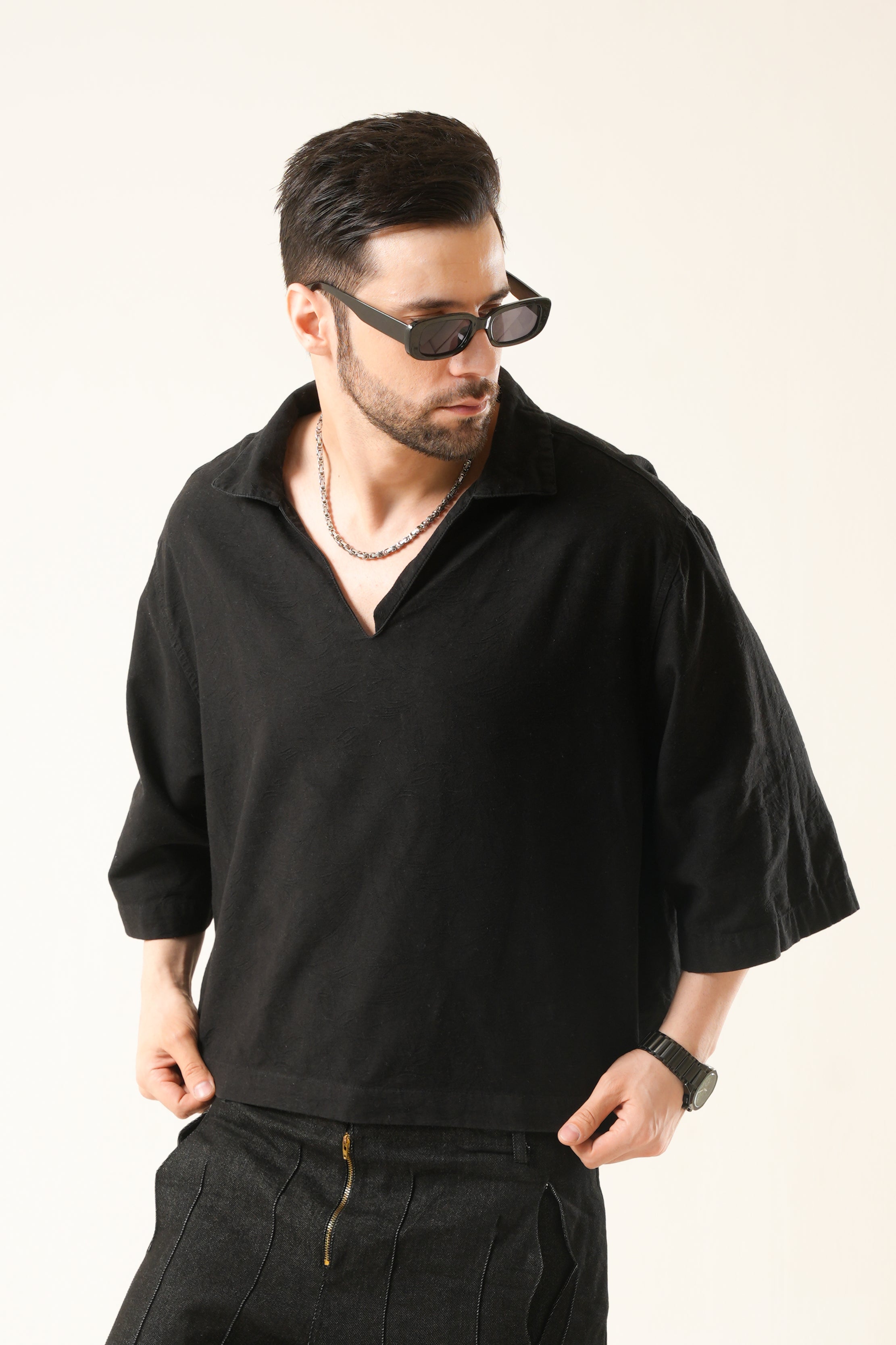 Kizaki Boxy Volume Shirt | Premium Linen Ultra-Wide Shirt