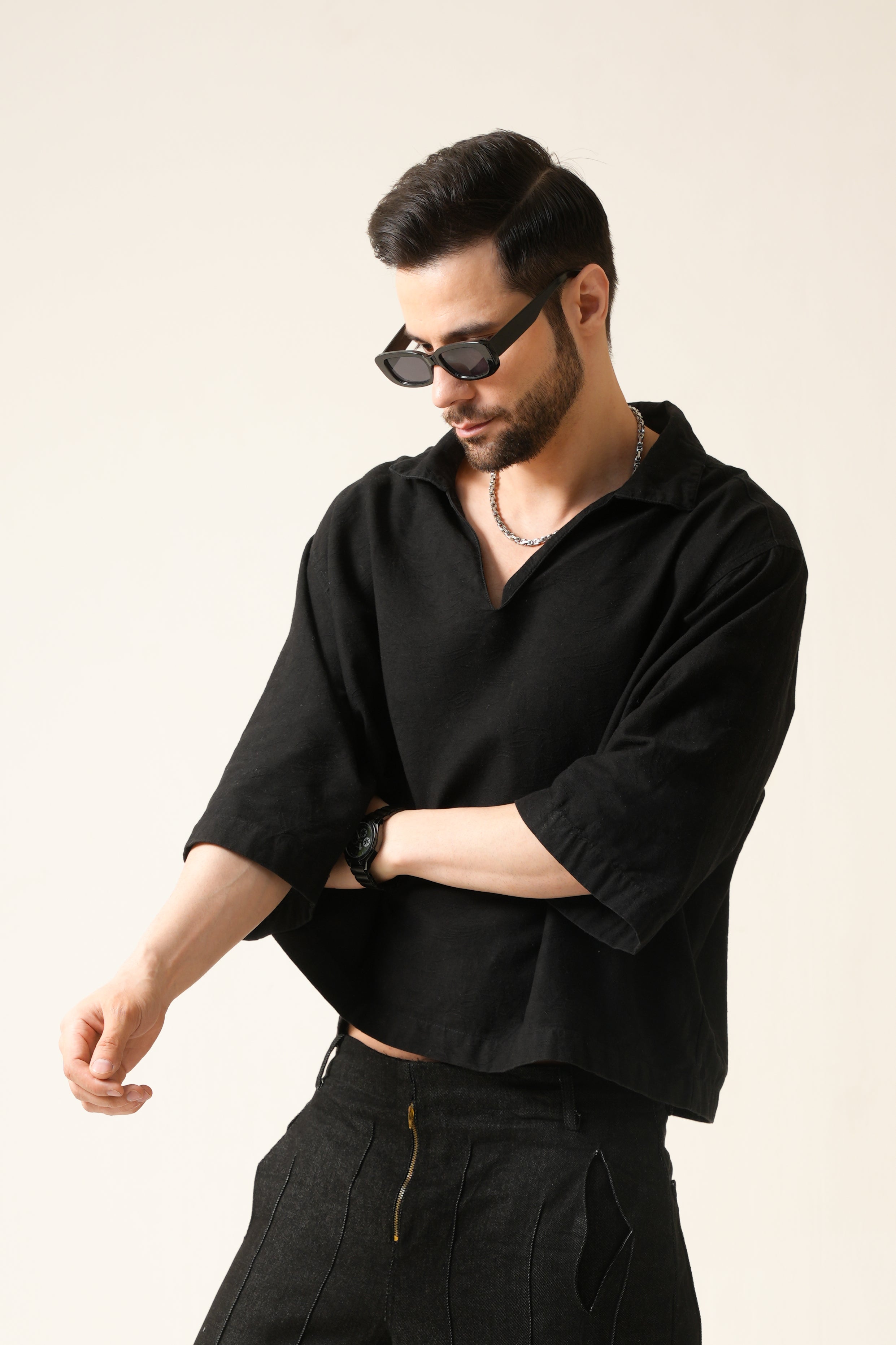 Kizaki Boxy Volume Shirt | Premium Linen Ultra-Wide Shirt