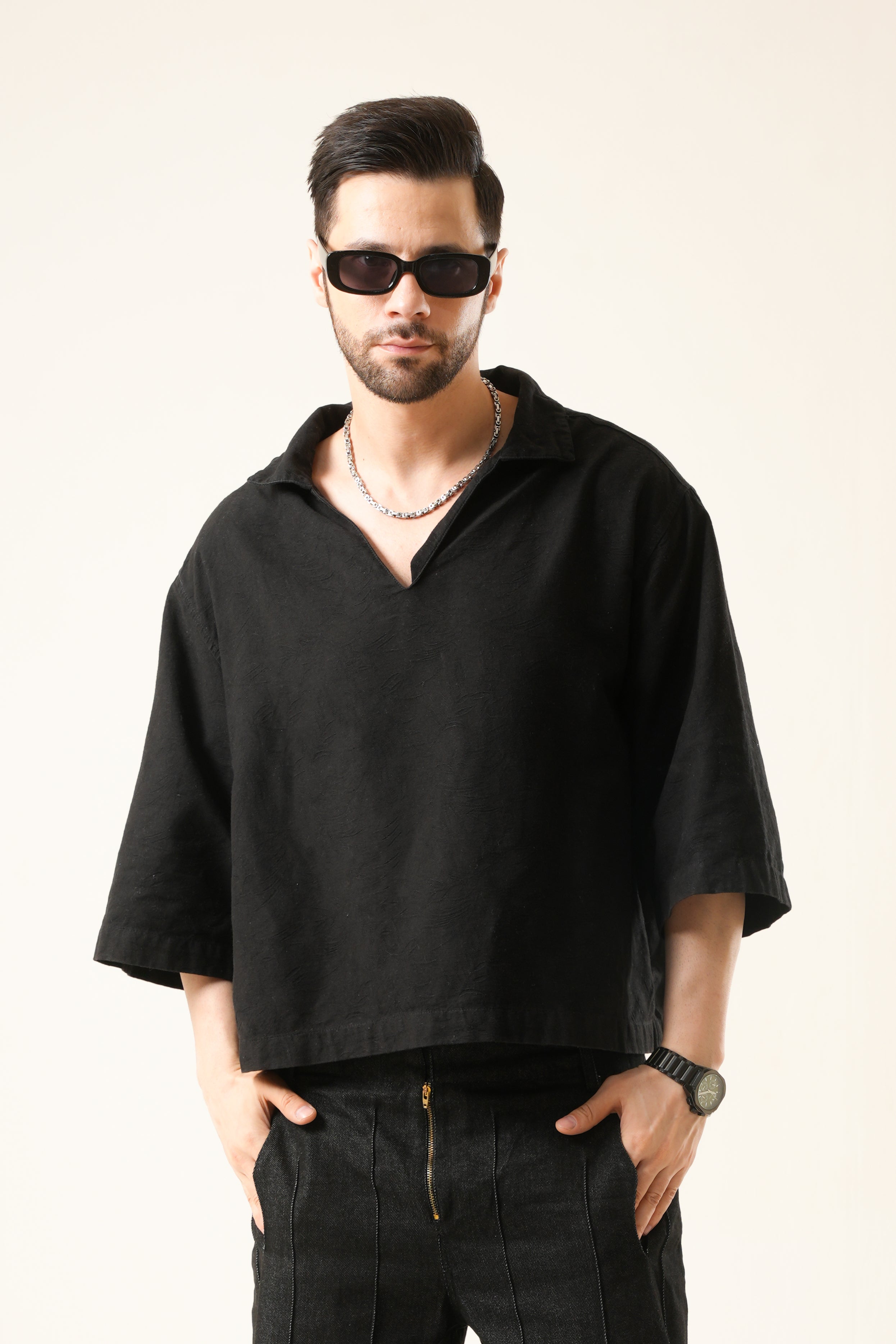Kizaki Boxy Volume Shirt | Premium Linen Ultra-Wide Shirt