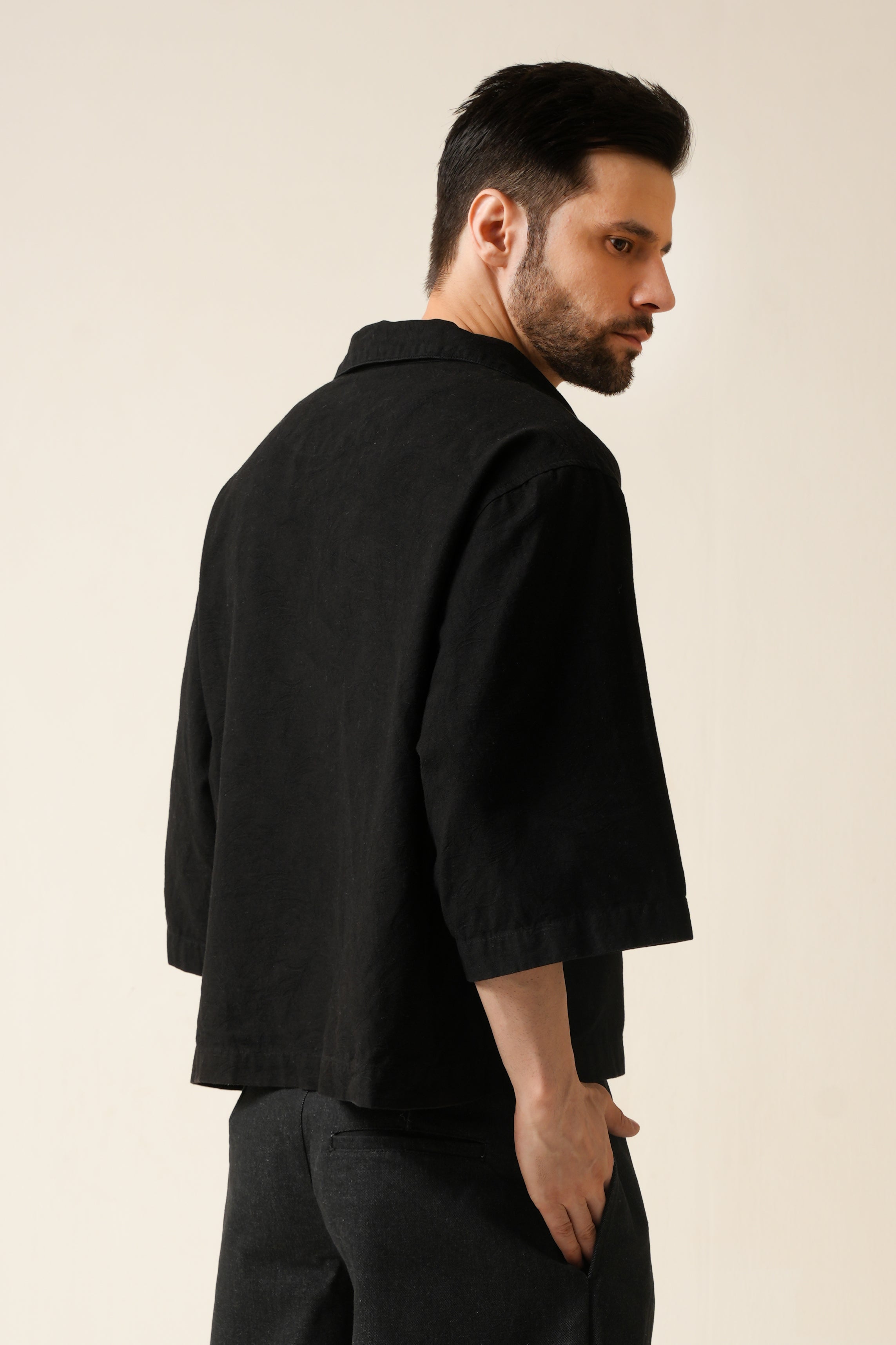 Kizaki Boxy Volume Shirt | Premium Linen Ultra-Wide Shirt