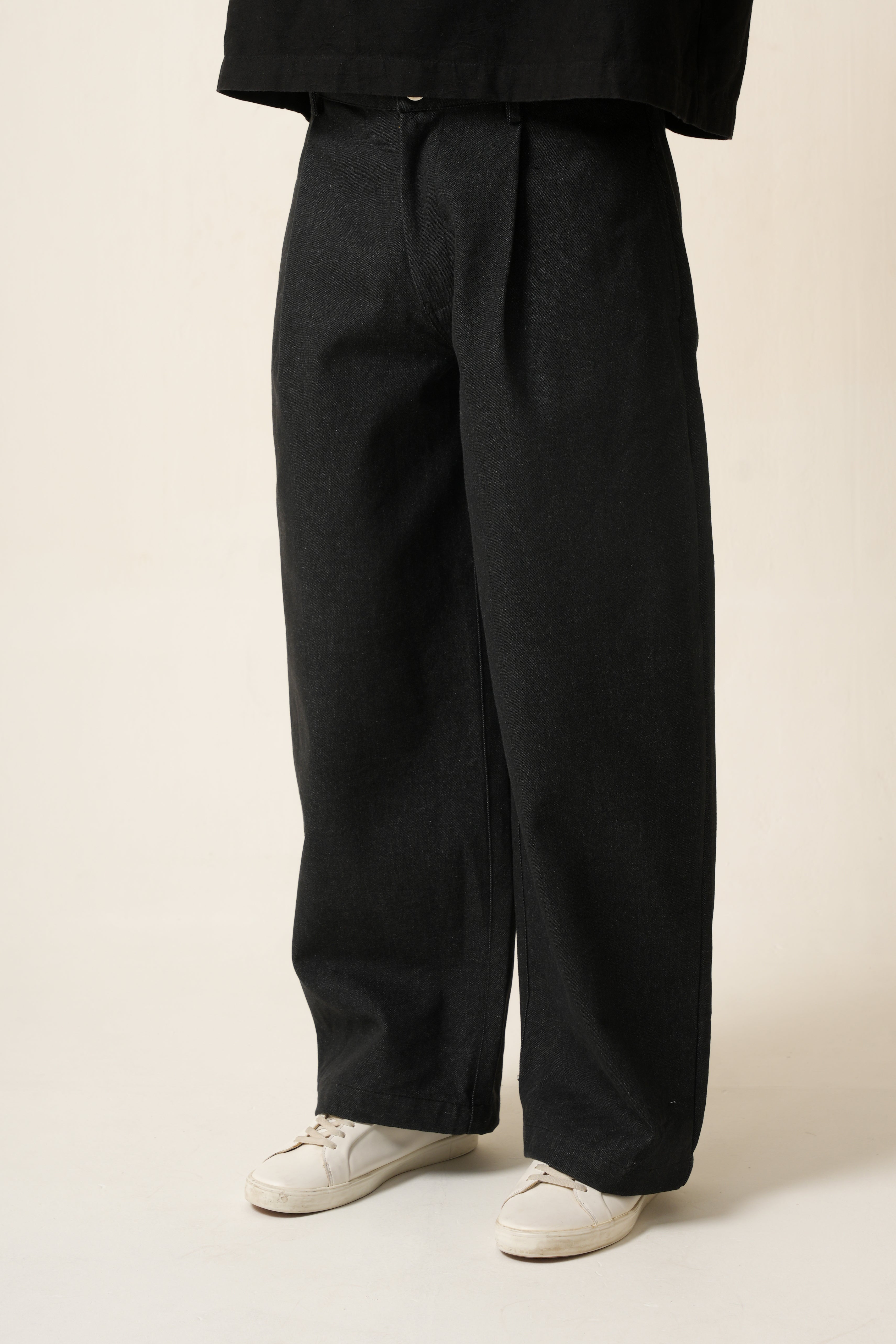 Phantom Wide Denim | Men’s Relaxed Raw Black Jeans
