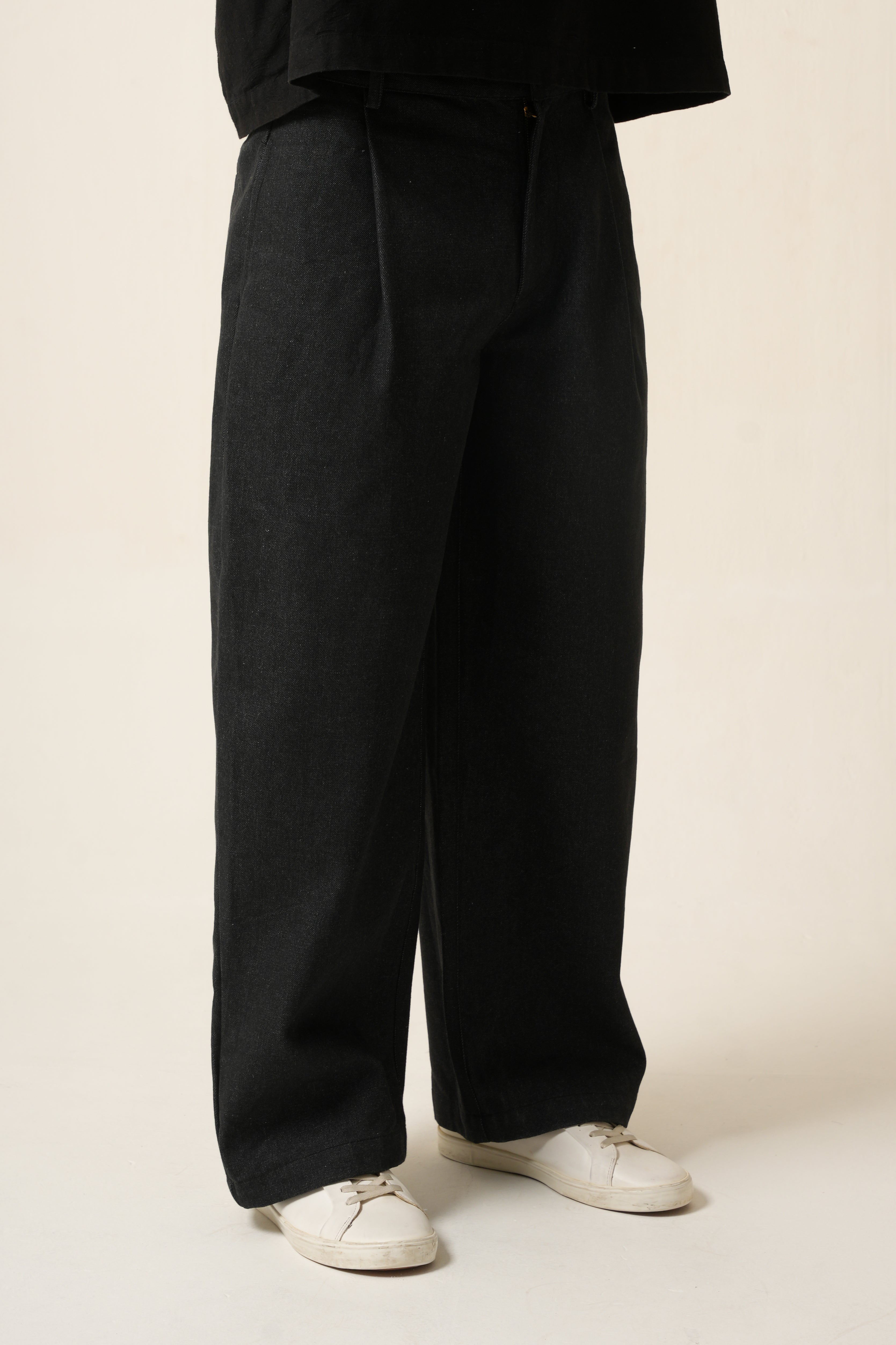 Phantom Wide Denim | Men’s Relaxed Raw Black Jeans