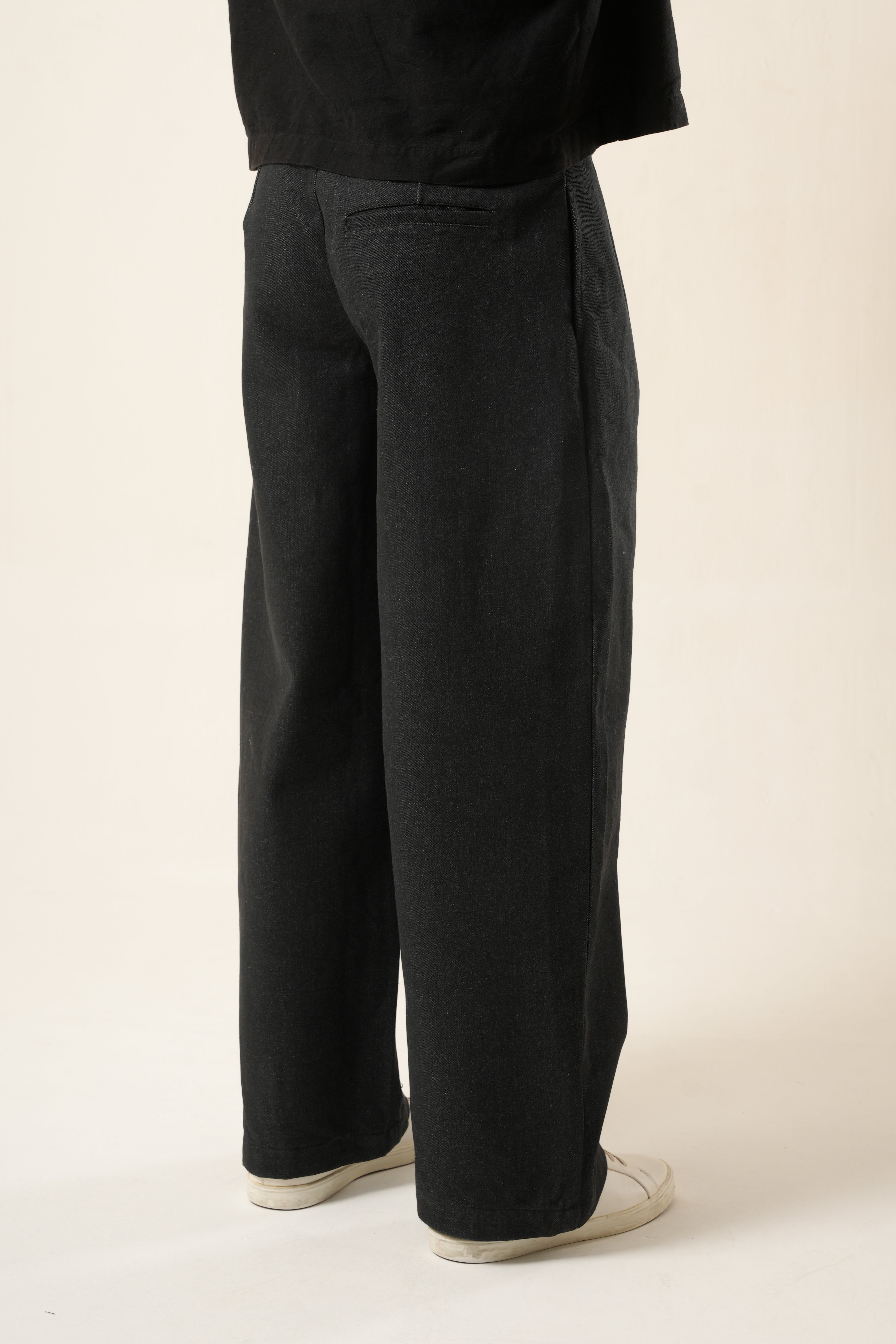 Phantom Wide Denim | Men’s Relaxed Raw Black Jeans