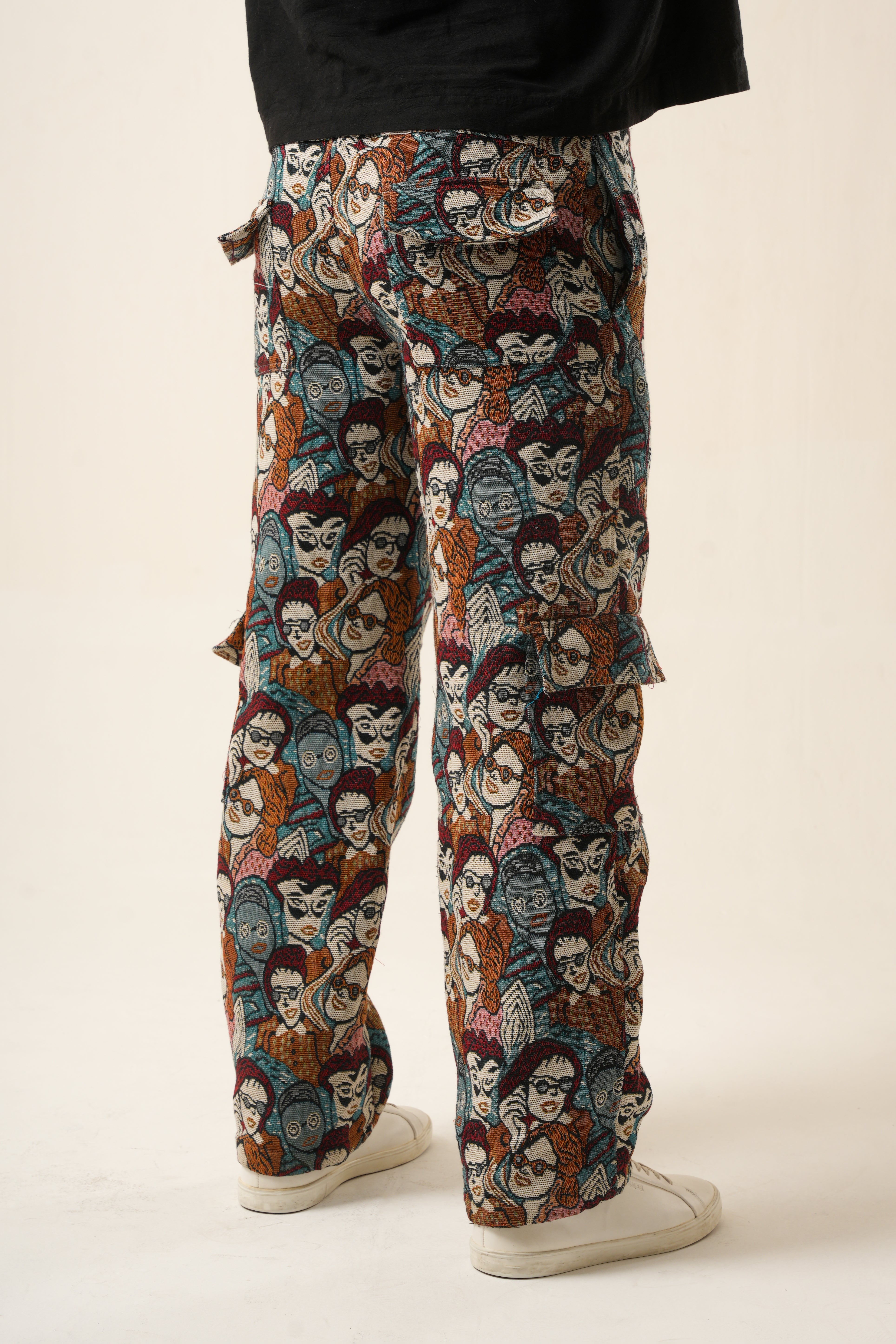 Mosaic Identity Cargo | Artistic Tapestry Printed Utility Pants