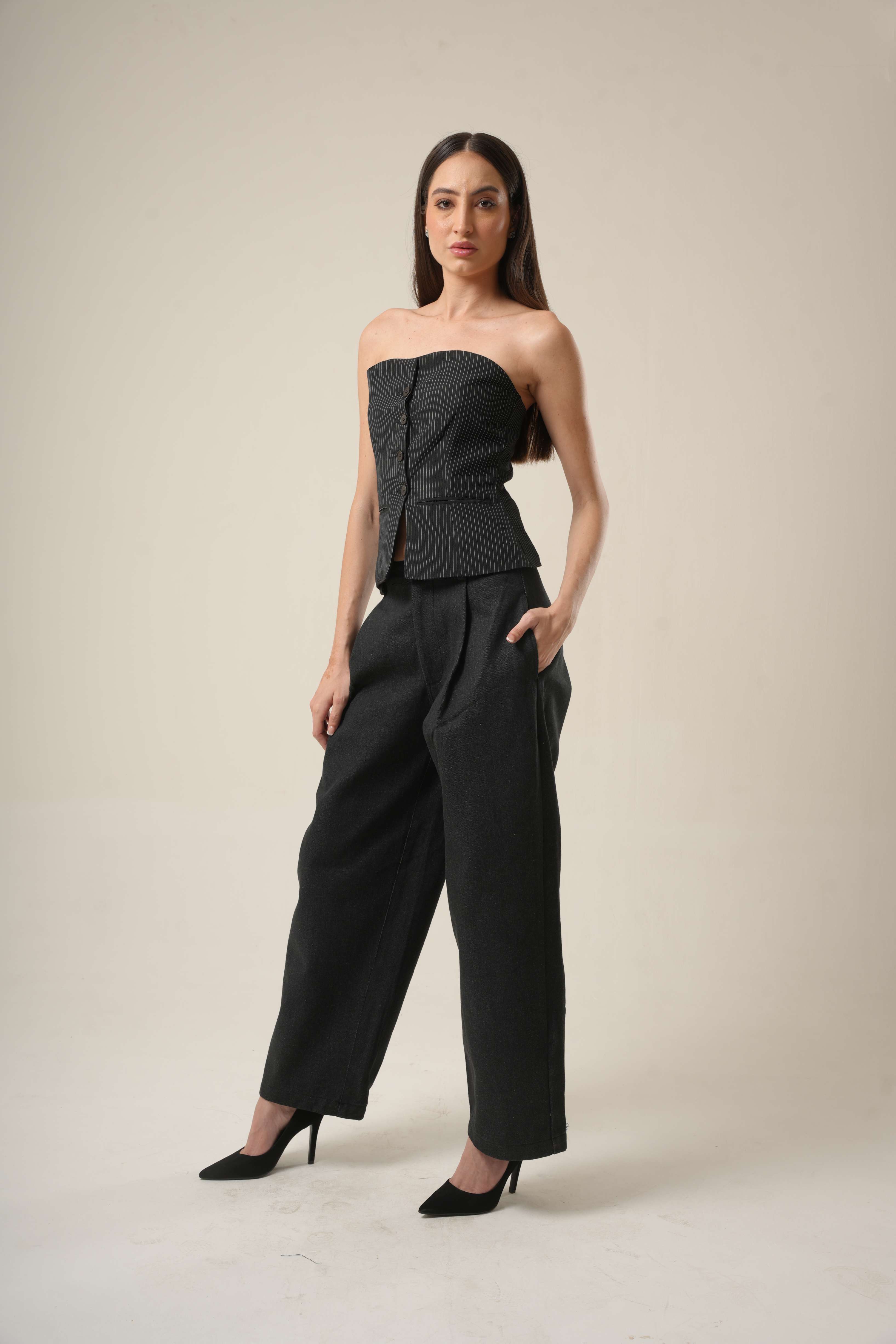 Phantom Wide Denim (Women’s) | Relaxed Raw Black Jeans