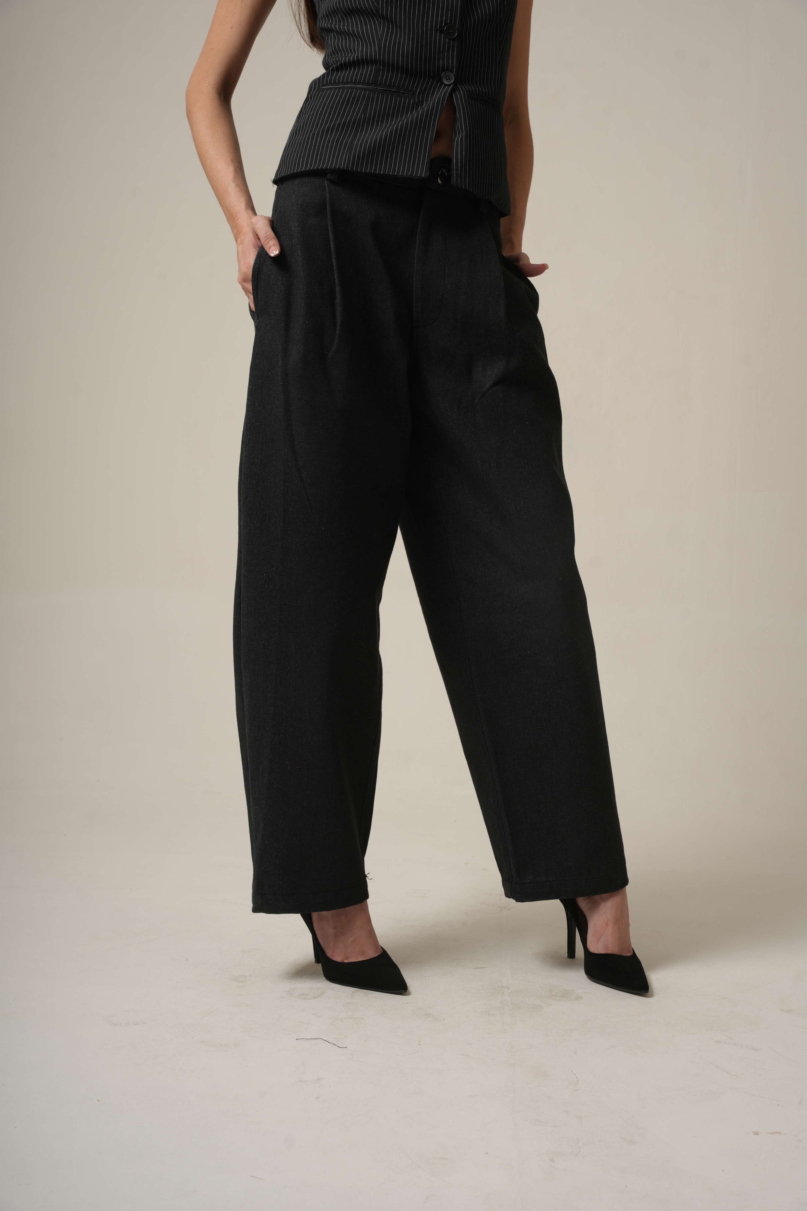 Phantom Wide Denim (Women’s) | Relaxed Raw Black Jeans