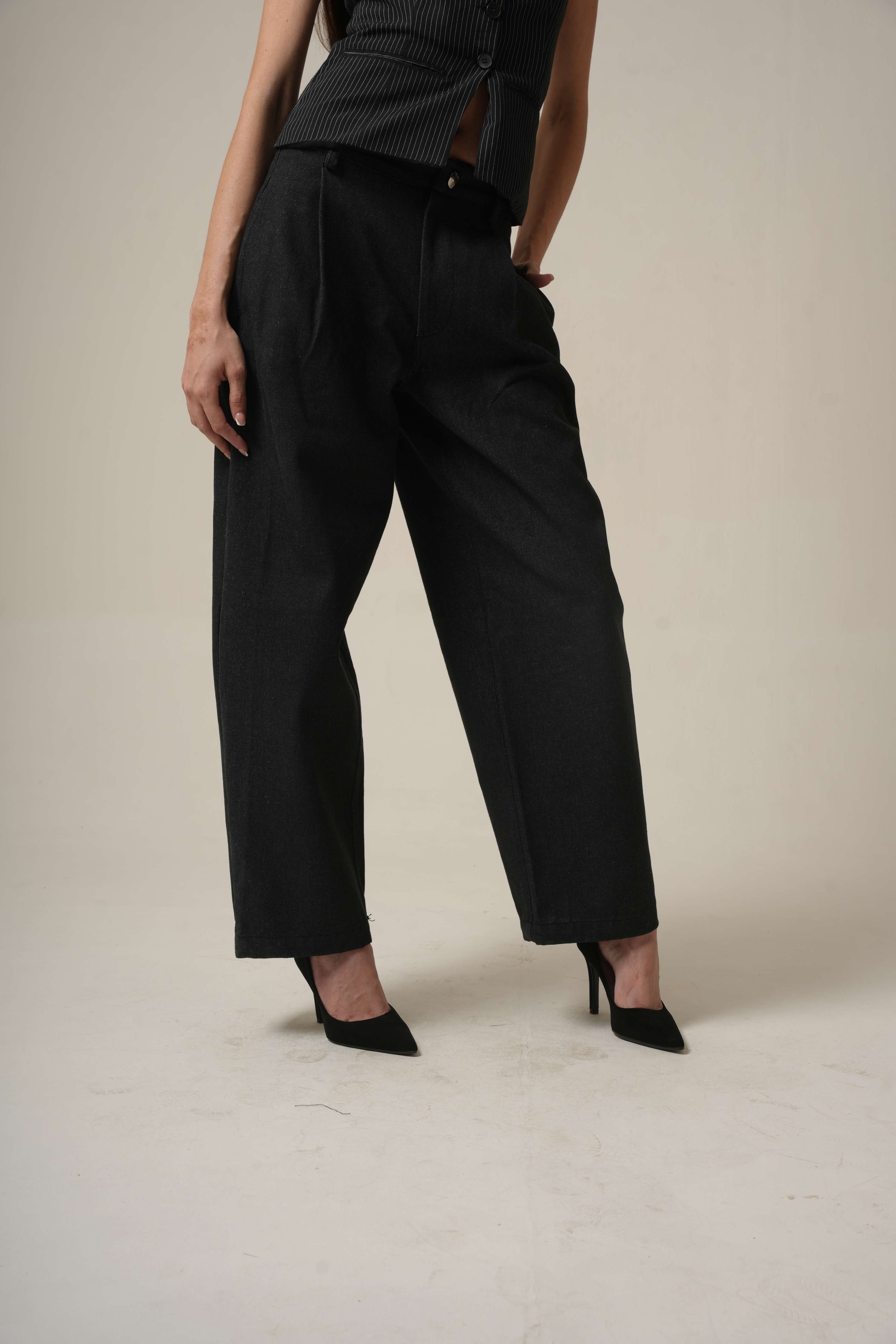 Phantom Wide Denim (Women’s) | Relaxed Raw Black Jeans