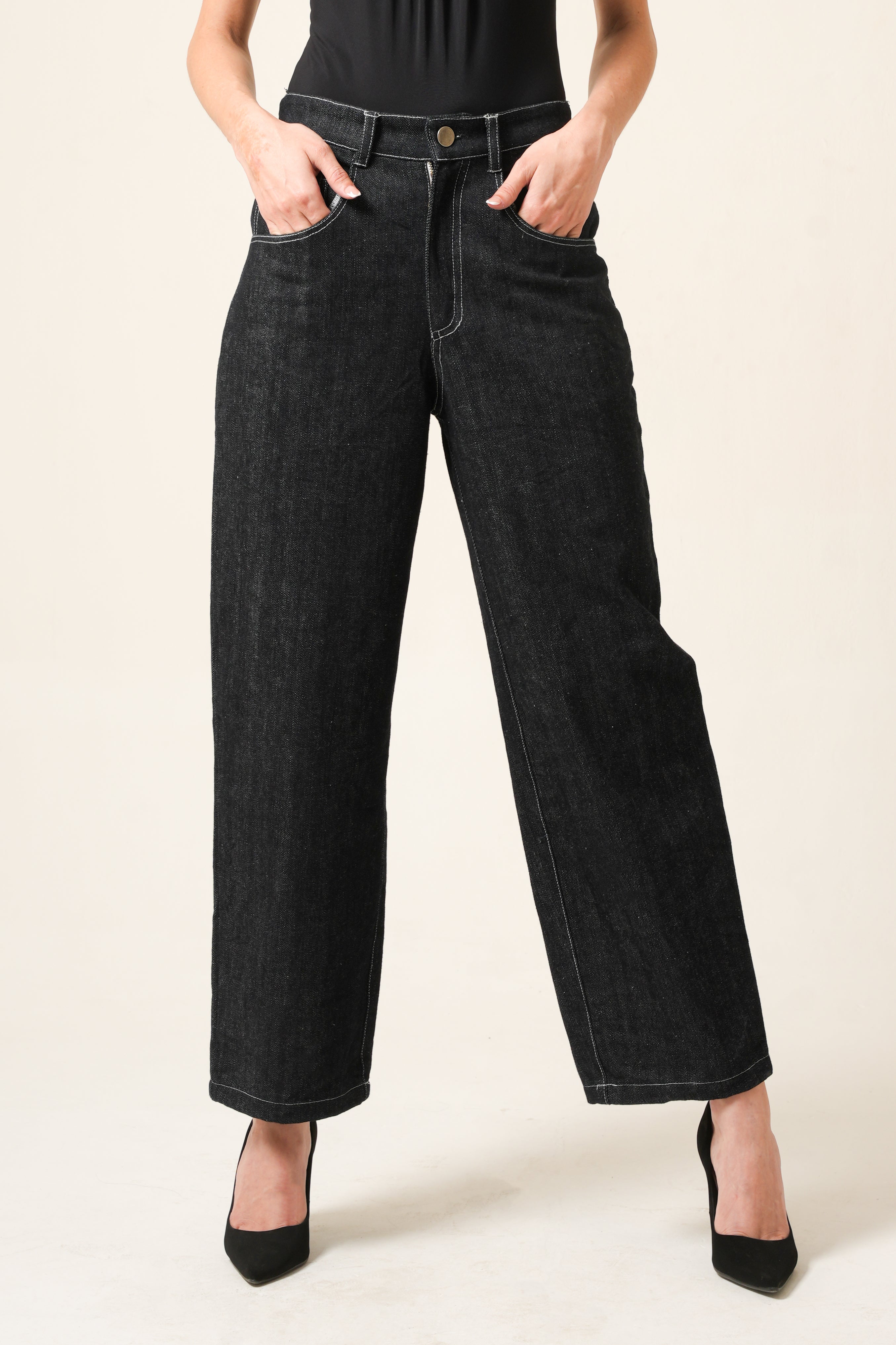 Drift Shadow Denim | Women’s Relaxed Raw Wide-Leg Jeans