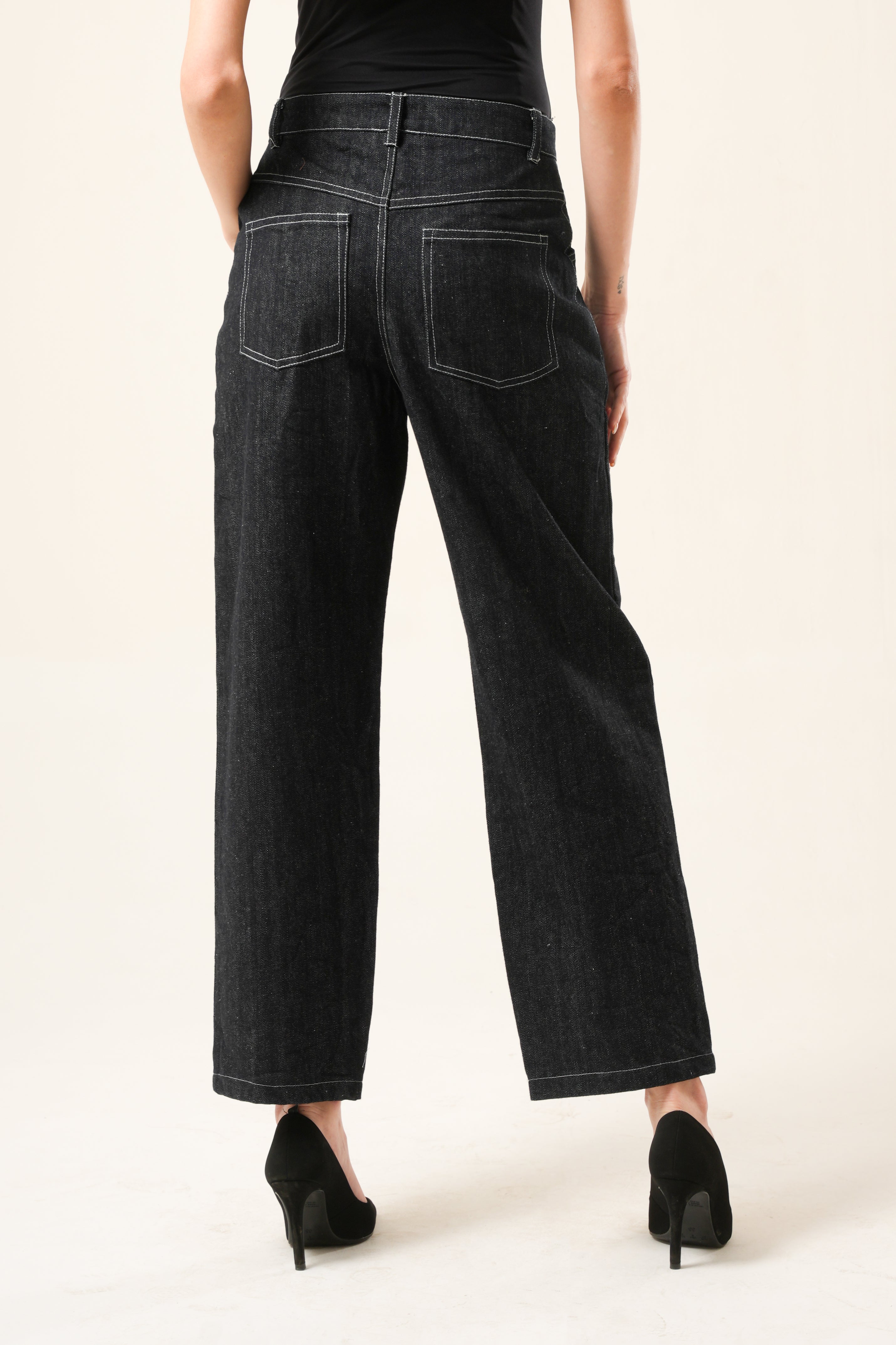 Drift Shadow Denim | Women’s Relaxed Raw Wide-Leg Jeans