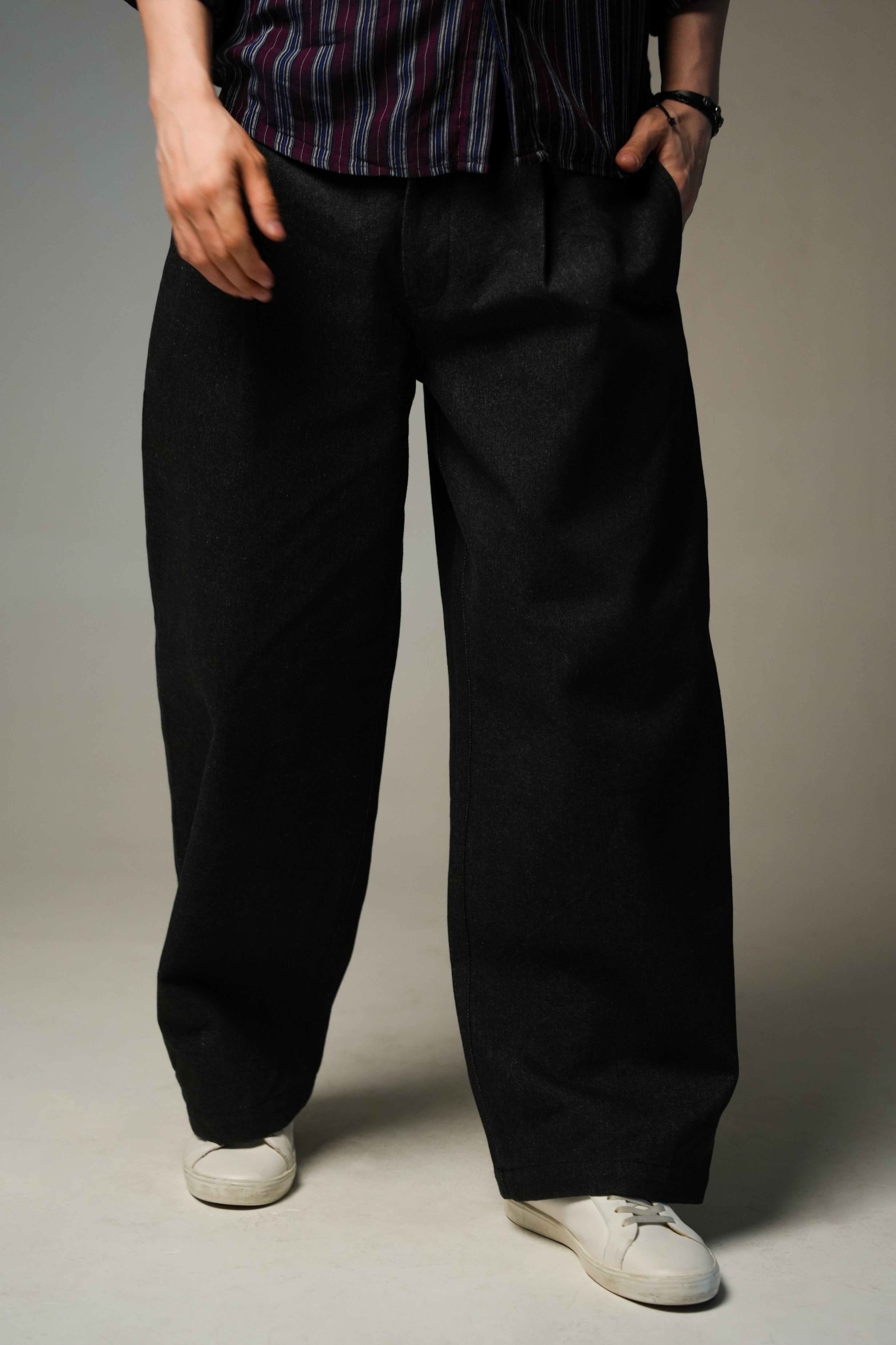 Phantom Wide Denim | Men’s Relaxed Raw Black Jeans