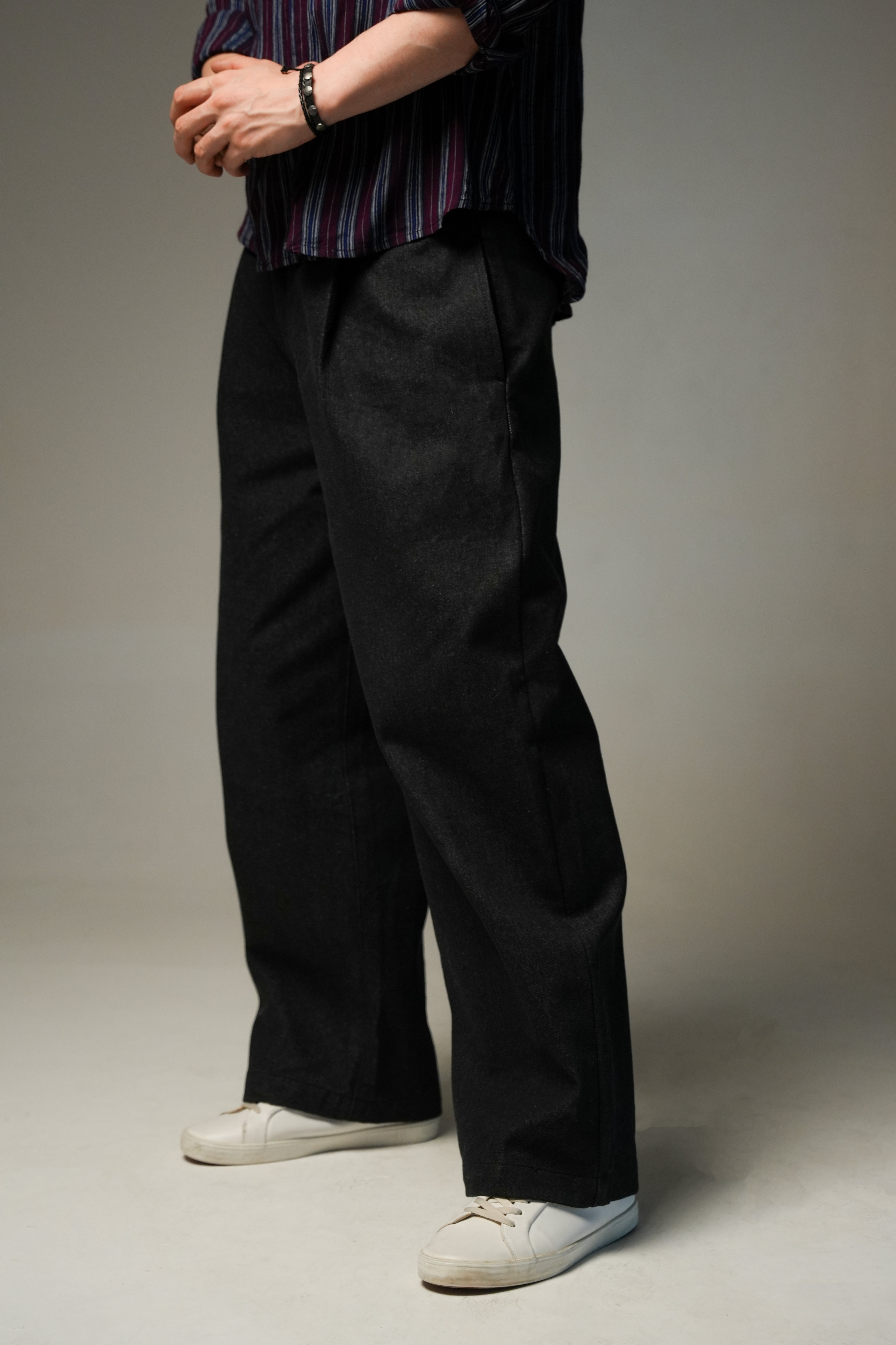 Phantom Wide Denim | Men’s Relaxed Raw Black Jeans