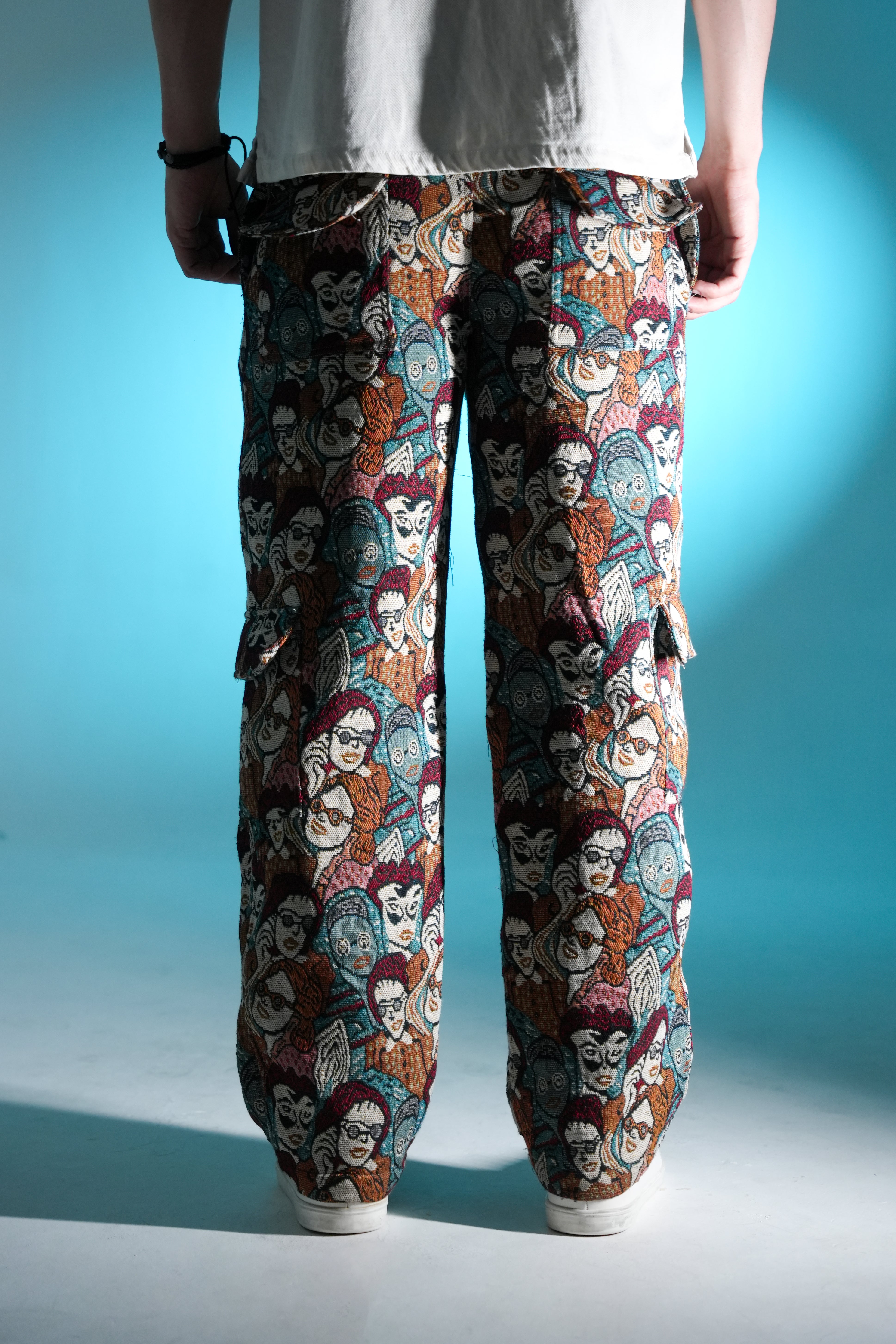 Mosaic Identity Cargo | Artistic Tapestry Printed Utility Pants
