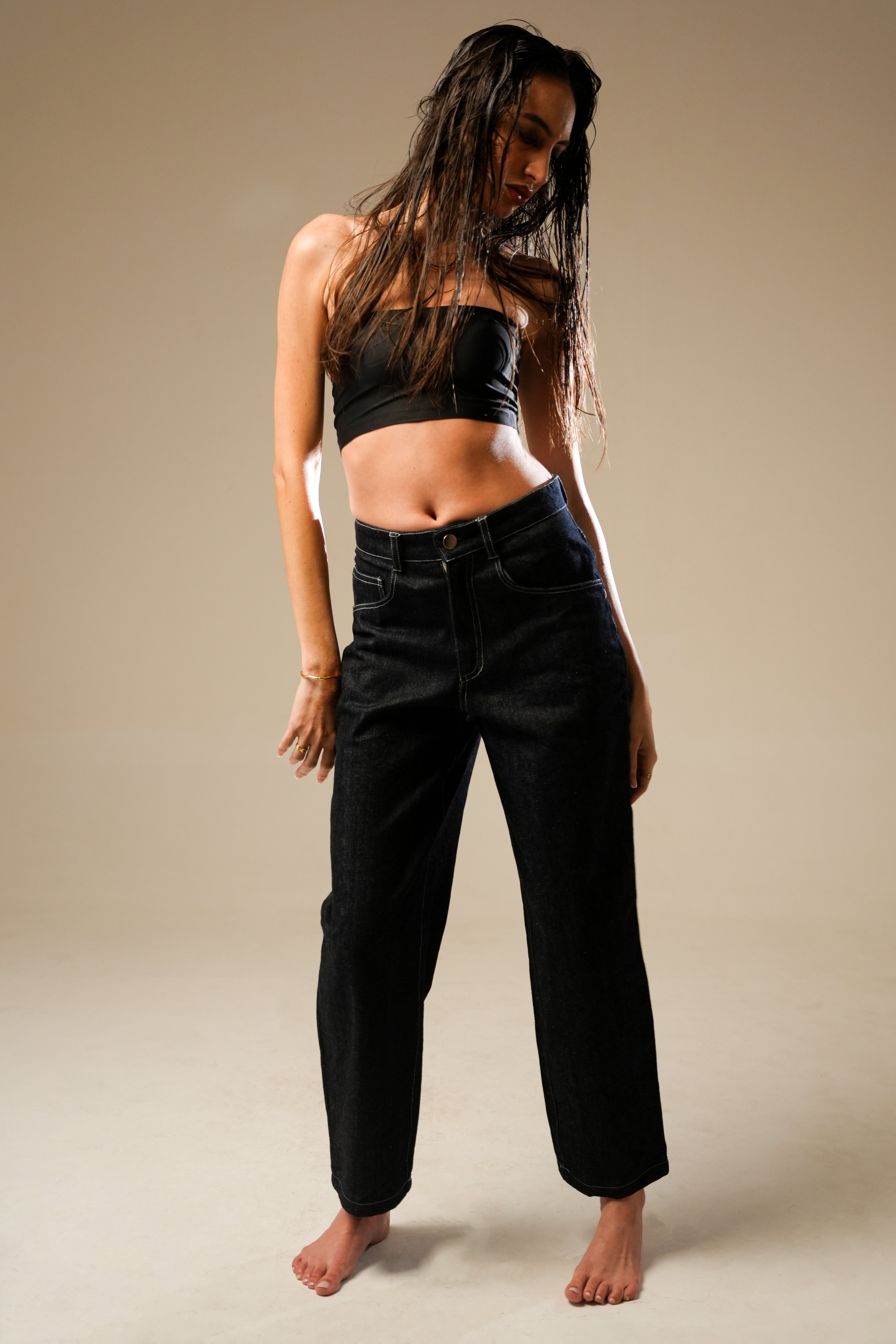 Drift Shadow Denim | Women’s Relaxed Raw Wide-Leg Jeans