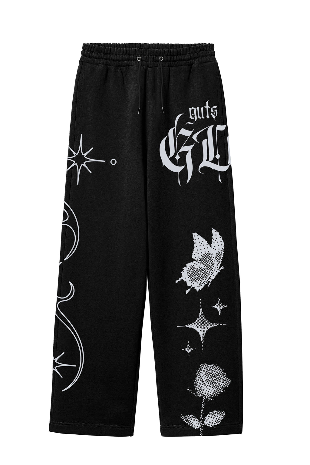 Gothic Graphic Streetwear Sweatpants – Black Unisex Joggers