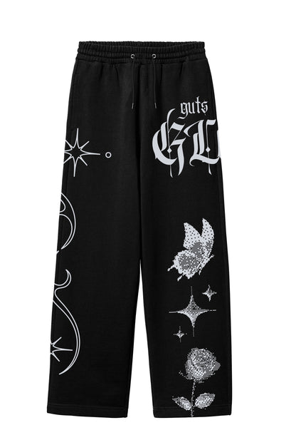 Gothic Graphic Streetwear Sweatpants – Black Unisex Joggers