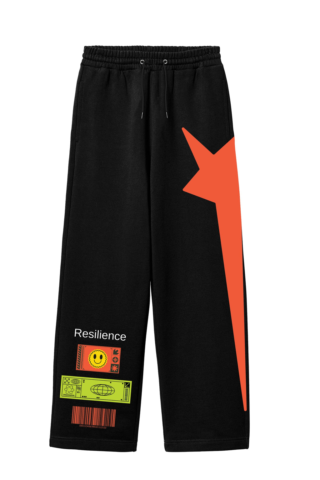 Resilience Graphic Sweatpants – Black Techwear-Inspired Street Joggers