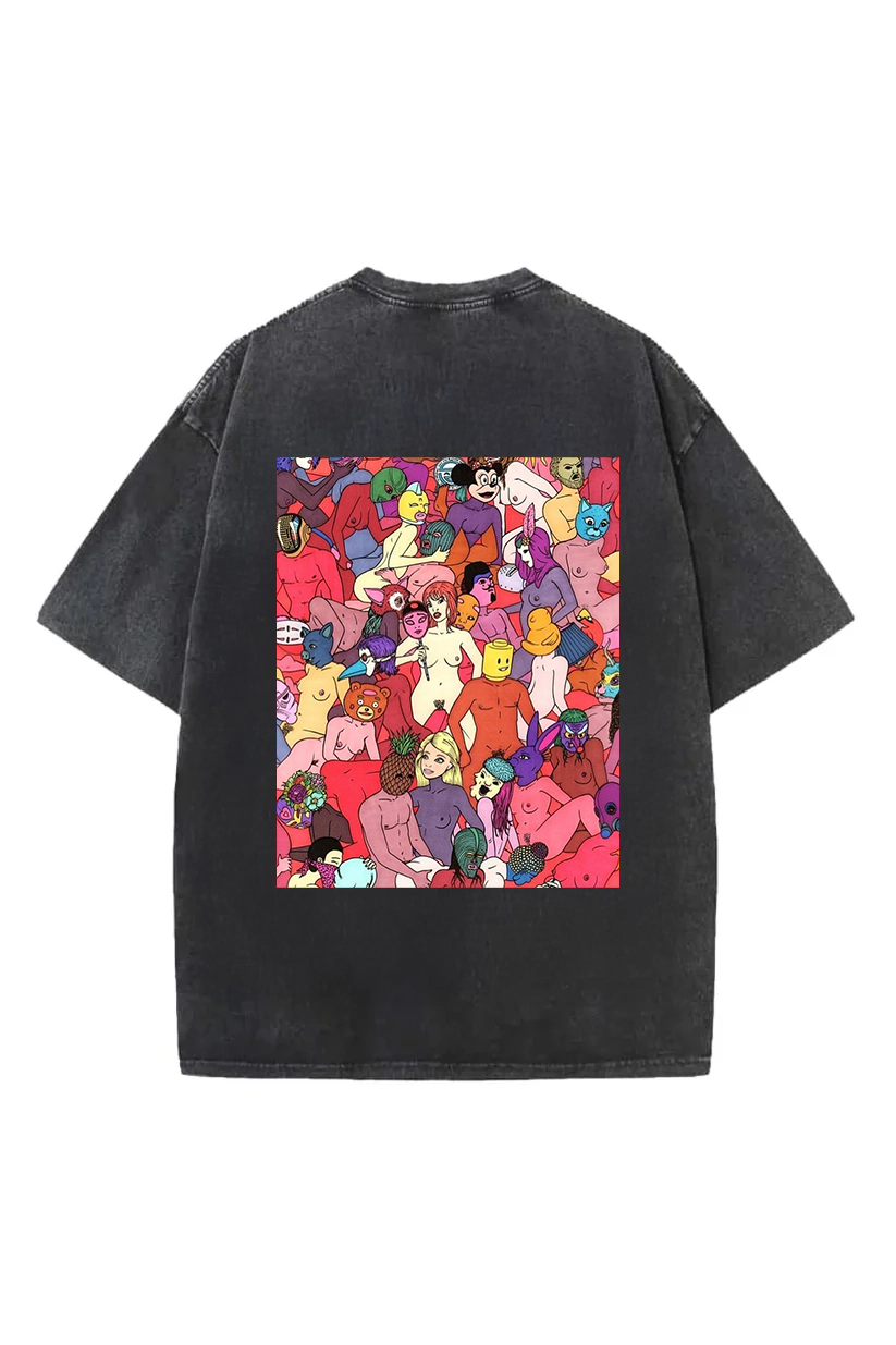 "Glitch Carnival" Oversized Graphic Tee – by Glitch a Stitch