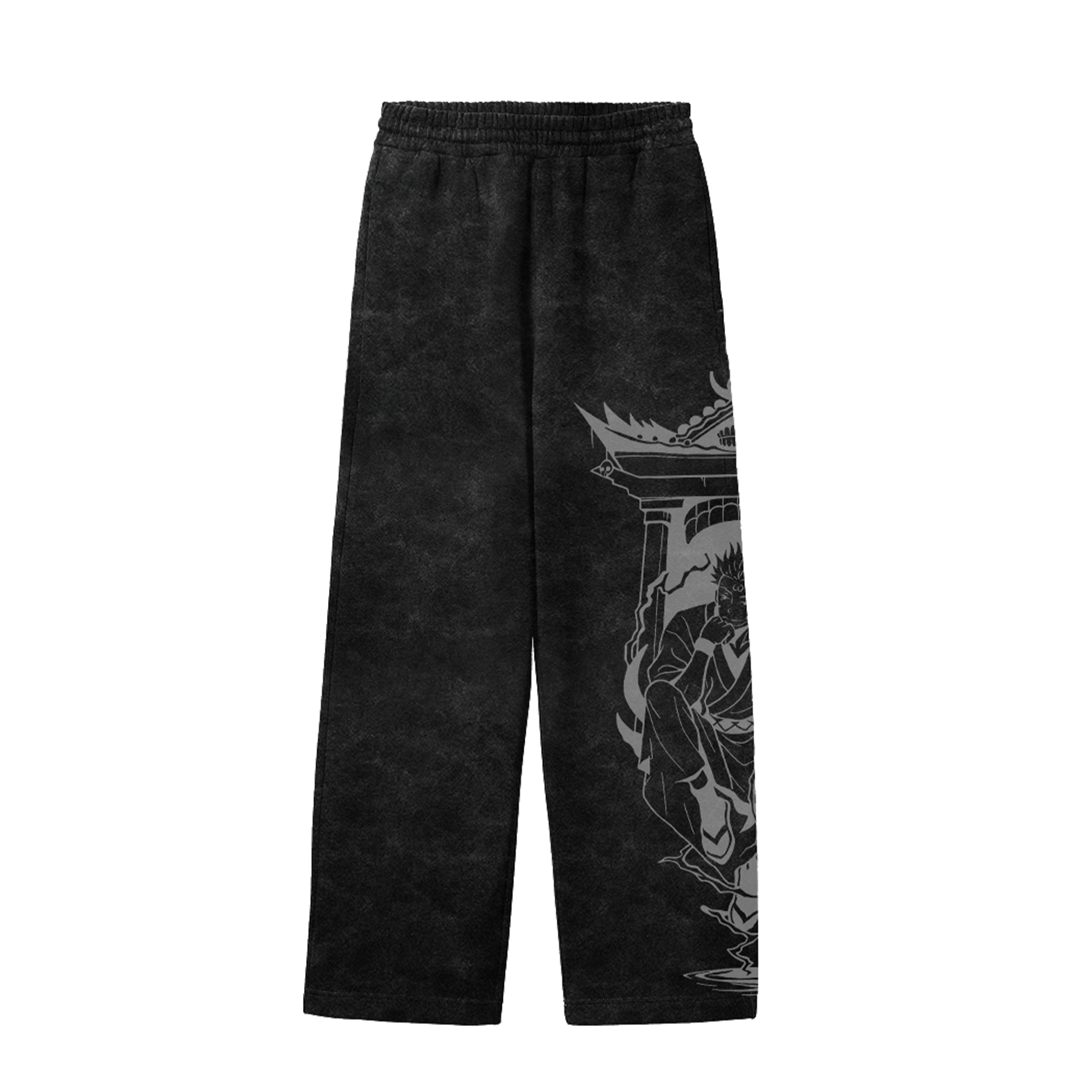 Cursed Throne Acid Wash Oversized Sweatpants – Grunge Streetwear Statement