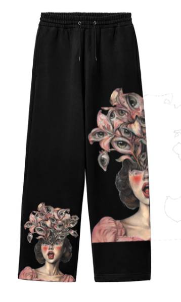 "Vision Bloom" Oversized Art Print Streetwear Joggers