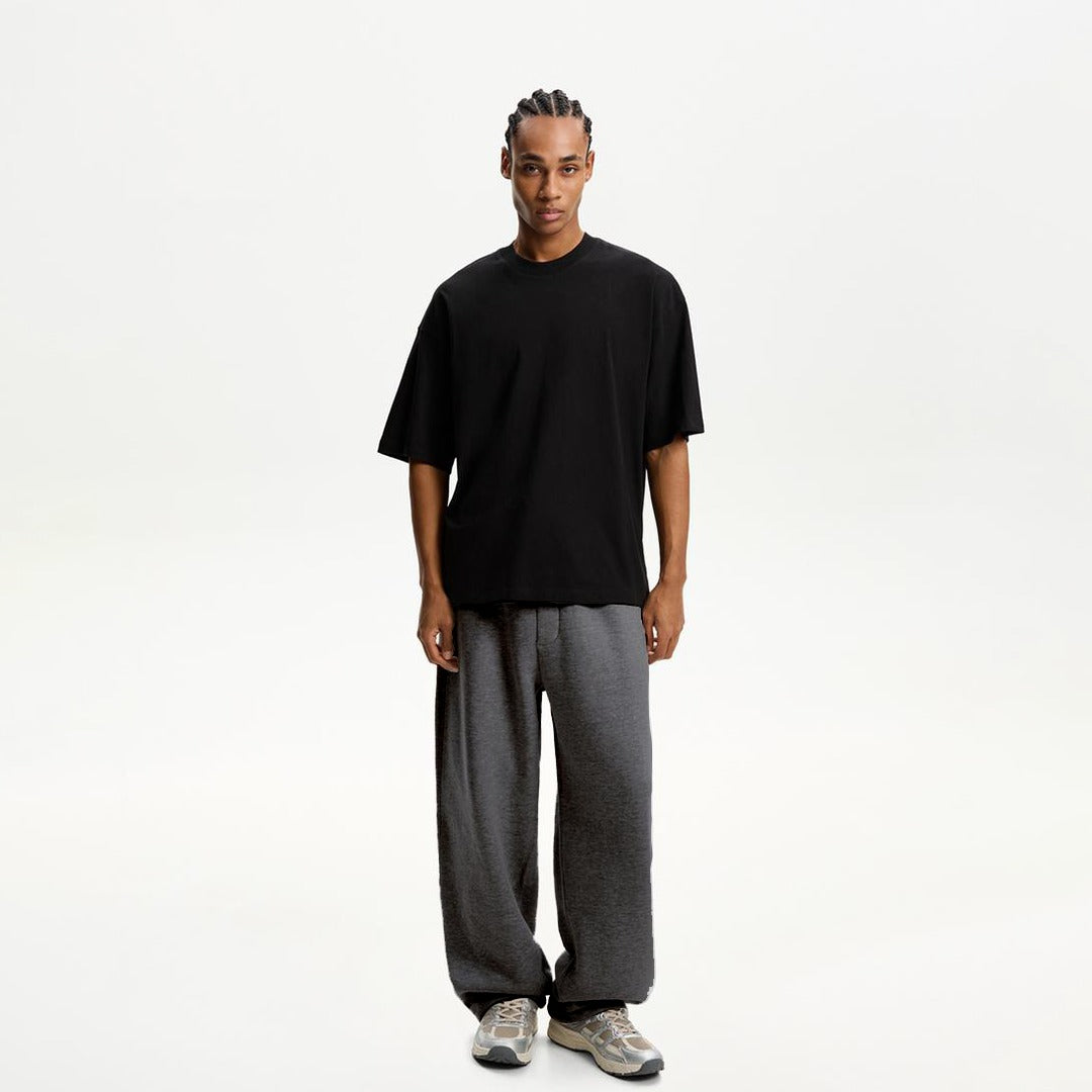Grey Oversized Fleece Sweatpants for Men – Heavyweight Comfort & Streetwear Fit
