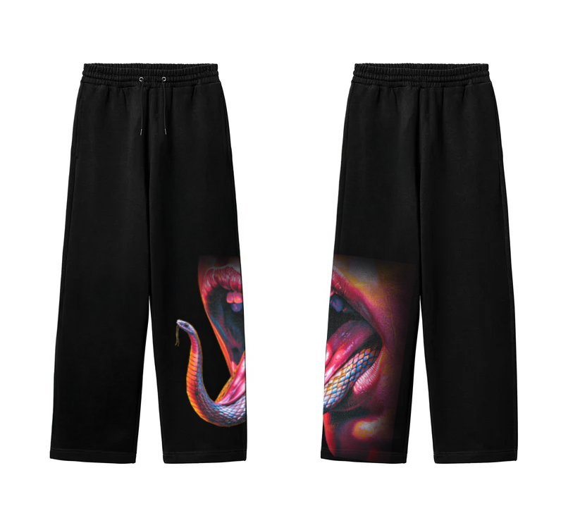 "Venom Kiss" Graphic Print Streetwear Joggers – by Glitch a Stitch