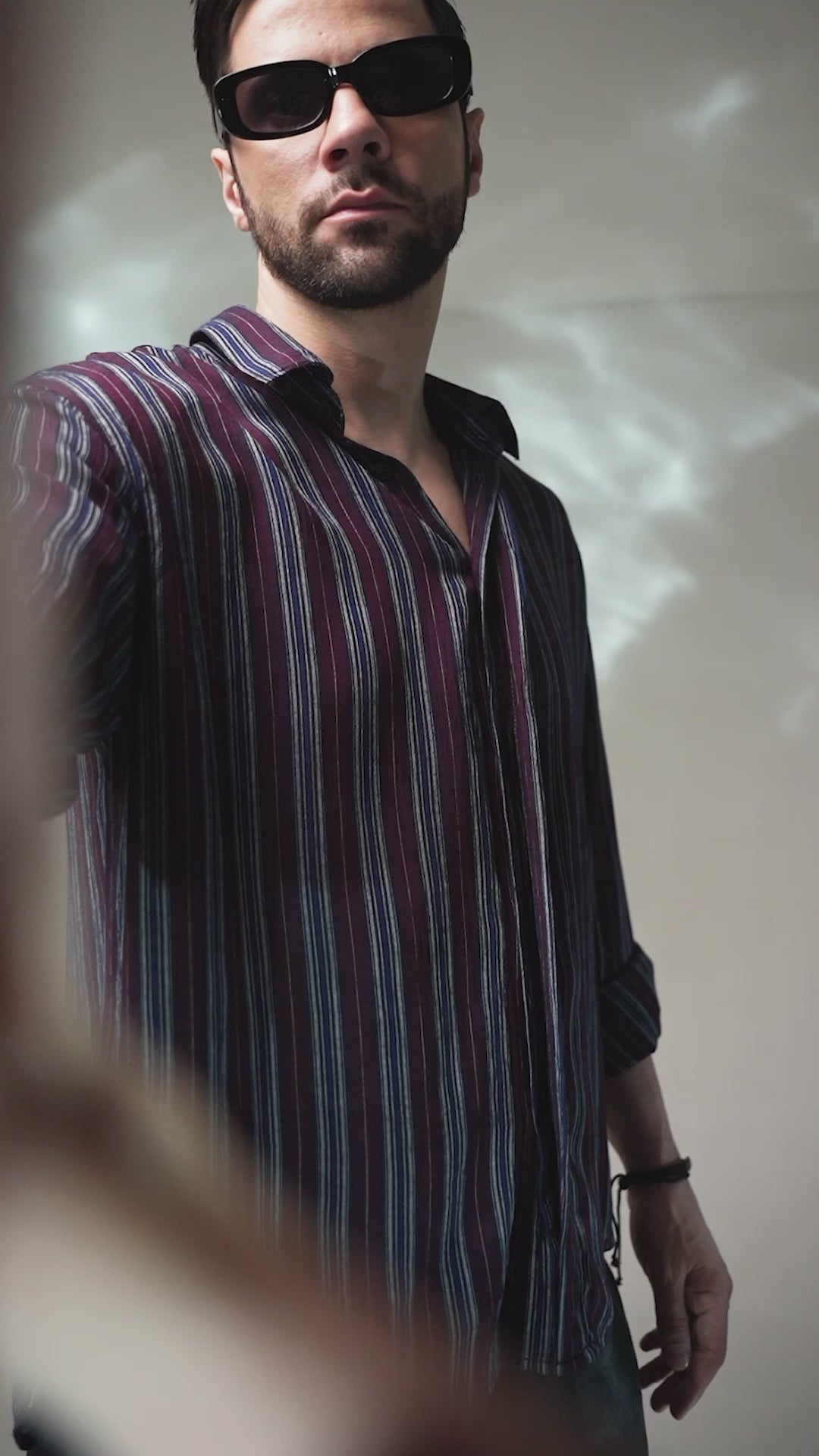 Rare Code Stripe Shirt | Embroidered Cotton Streetwear Shirt